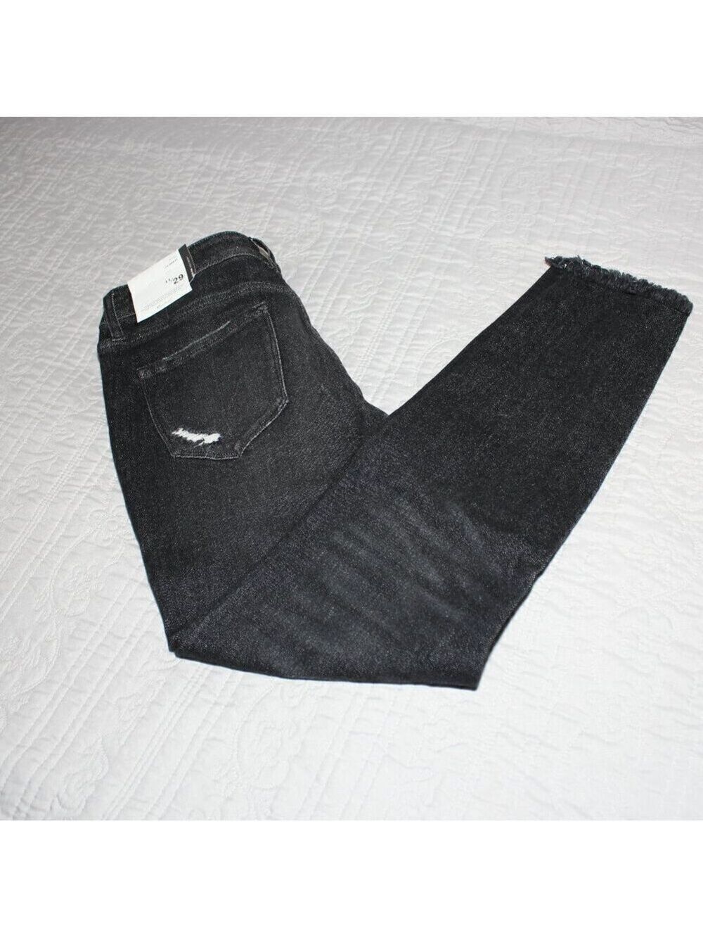 Kancan Womens Layna Black High Rise Ankle Skinny Jeans Size 11/29 distressed NWT